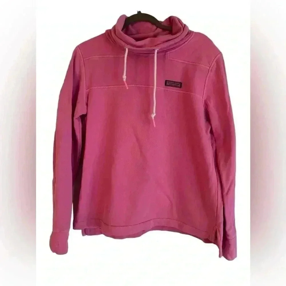 Vineyard Vines Pink Funnel Neck Pull Over